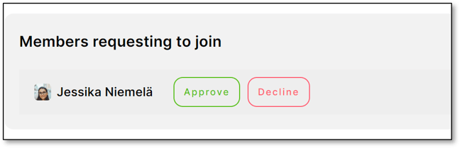members requesting to join
